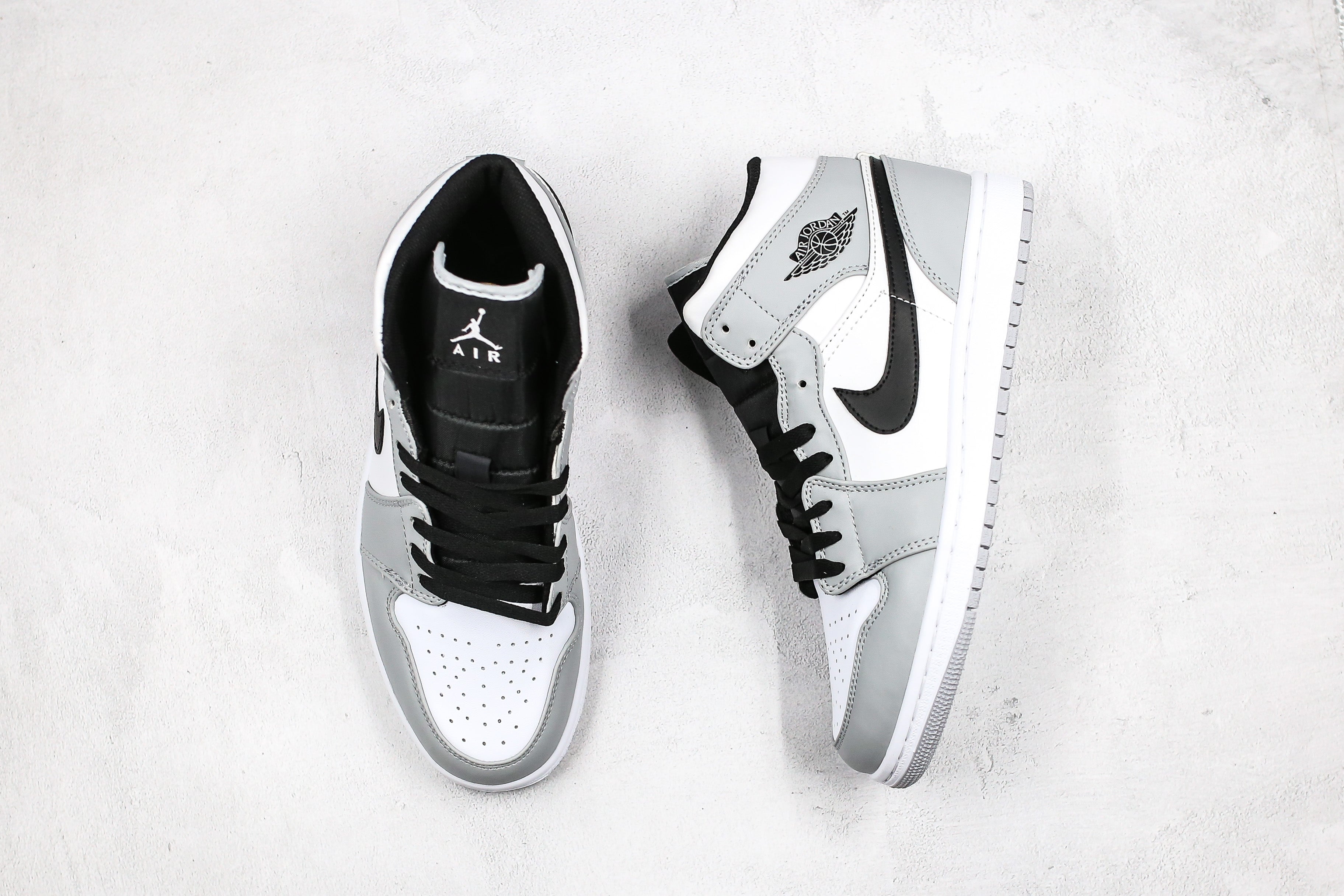 Custom Jordan 1 Mid Light Smoke Grey High Q blackoriginal