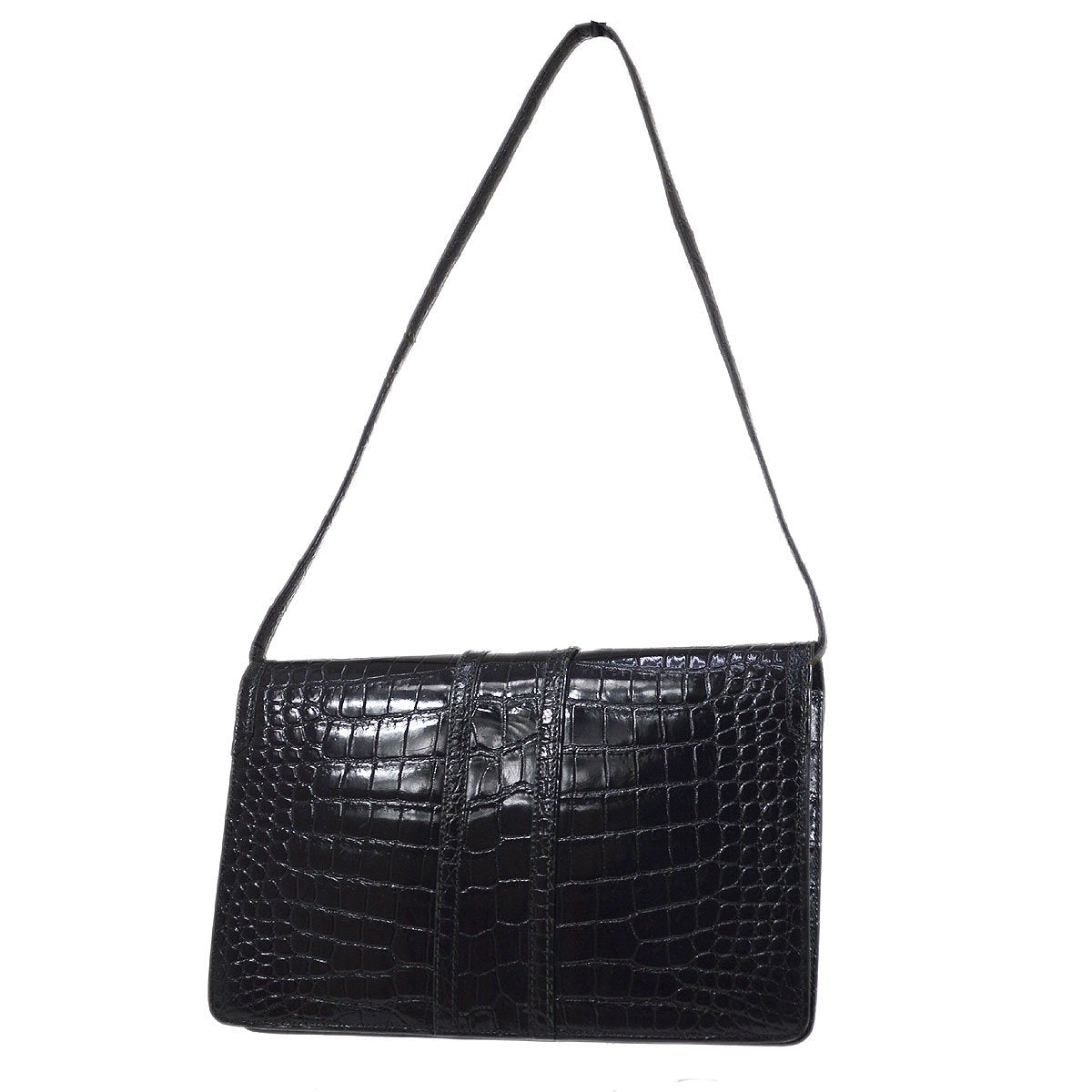 Shoulder Bag Black Crocodile - sneakerlandnet