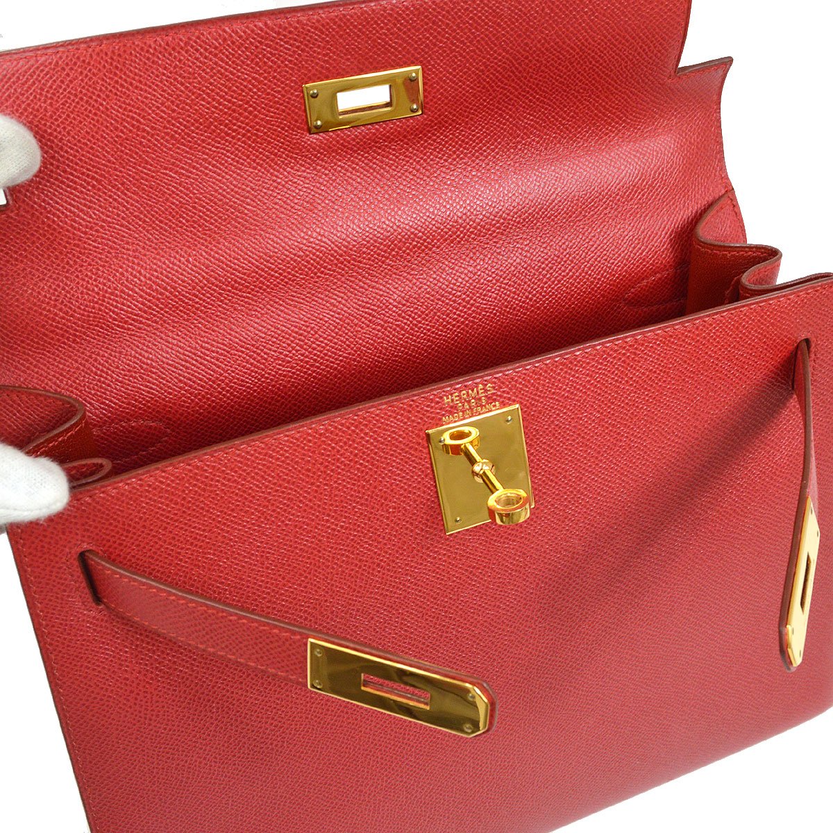 KELLY 28 SELLIER Rouge Vif Courchevel Kilta bags