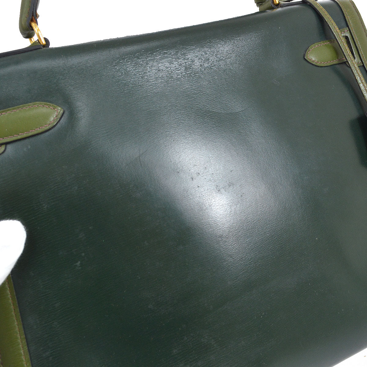 KELLY 32 SELLIER Bicolor Green Box Calf Amazonia Kilta bags