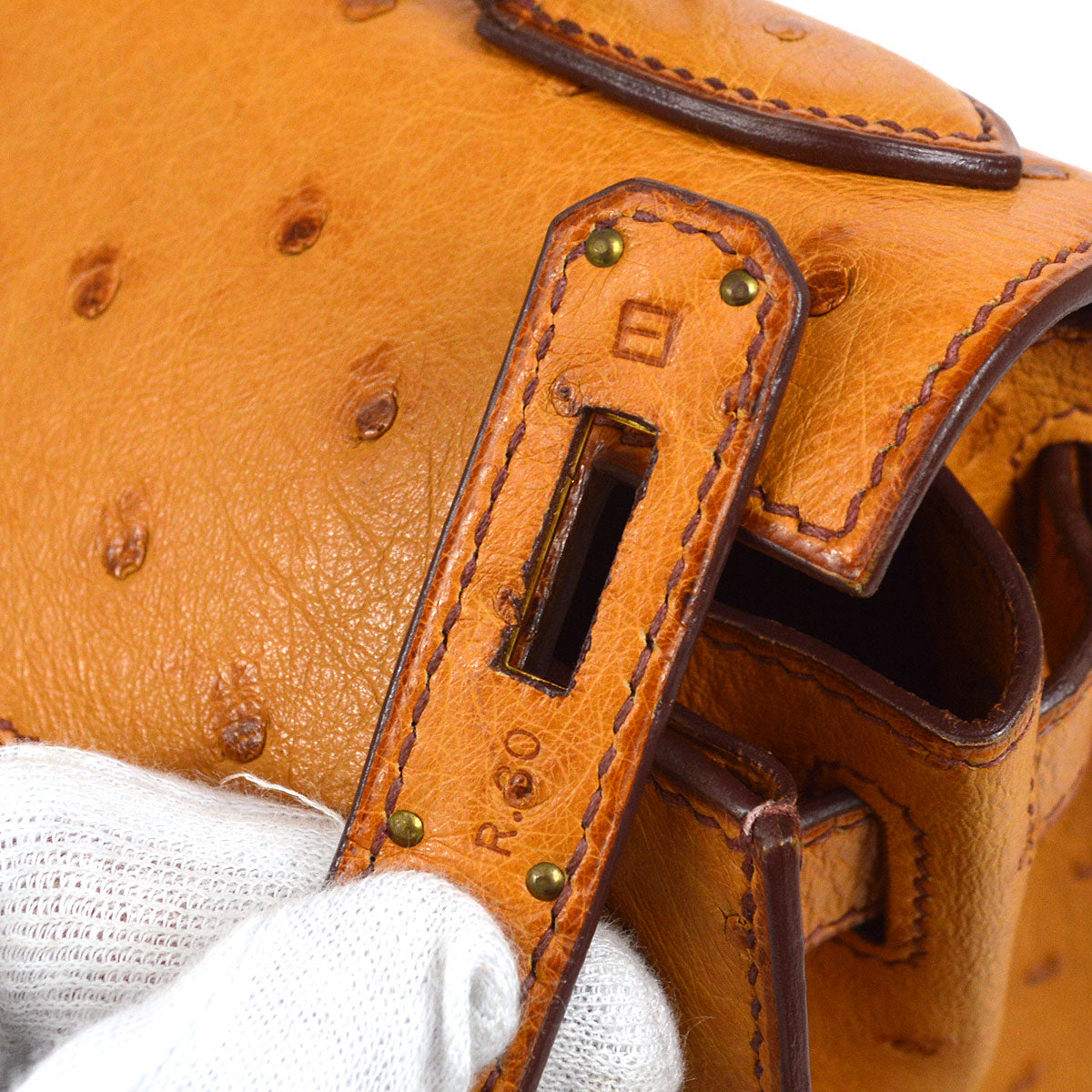 KELLY 28 SELLIER Chestnut Ostrich - sneakerlandnet