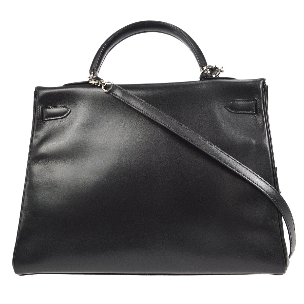 KELLY 35 RETOURNE Black Box Calf Kilta bags