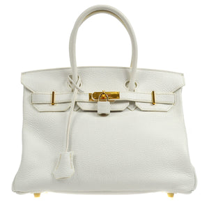 BIRKIN 30 White Clemence Kilta bags