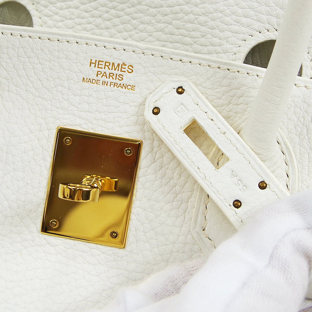 BIRKIN 30 White Clemence Kilta bags