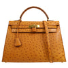 KELLY 32 SELLIER Chestnut Ostrich Kilta bags