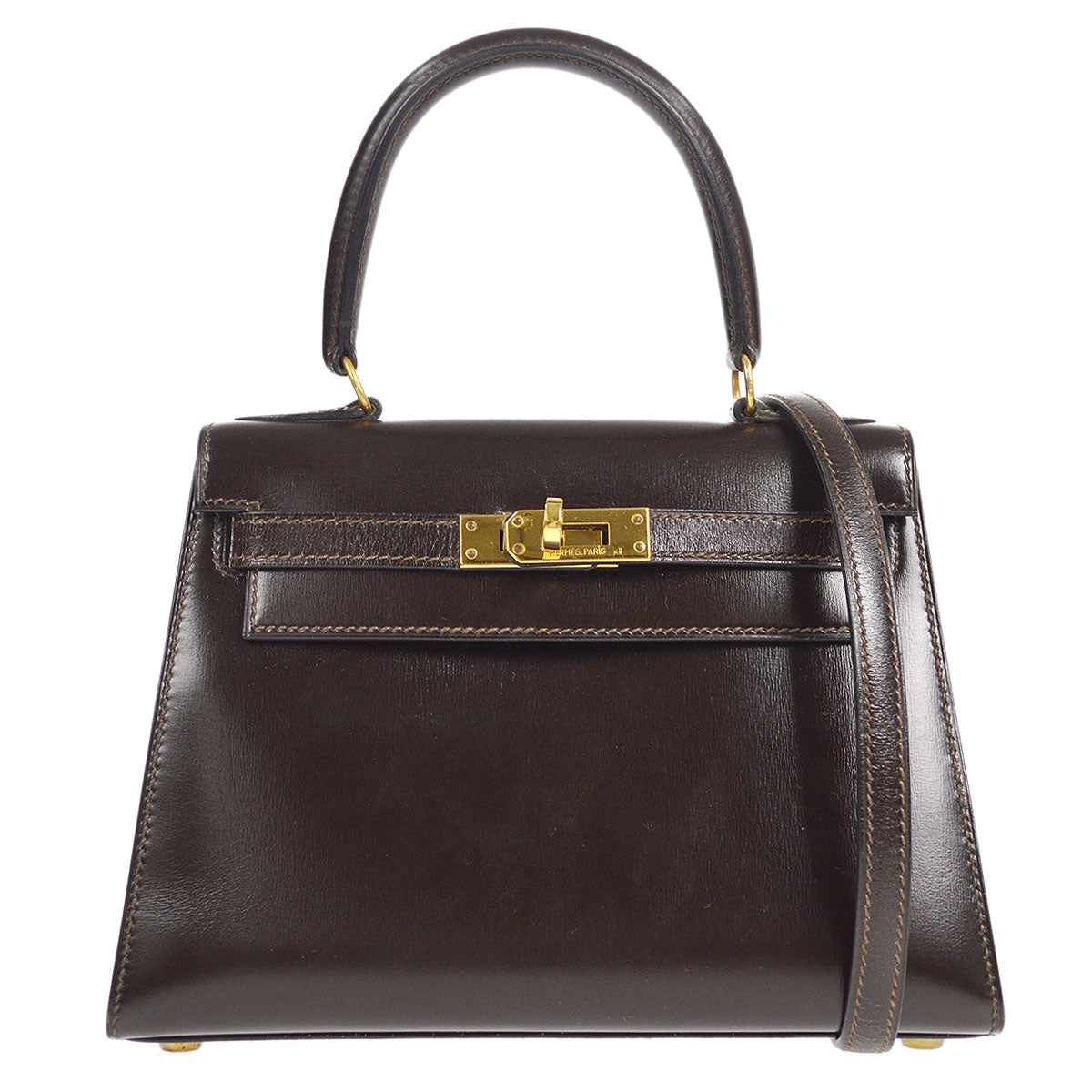 KELLY 20 SELLIER Brown Box Calf Kilta bags