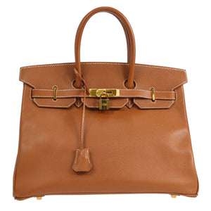 BIRKIN 35 Gold Courchevel Kilta bags