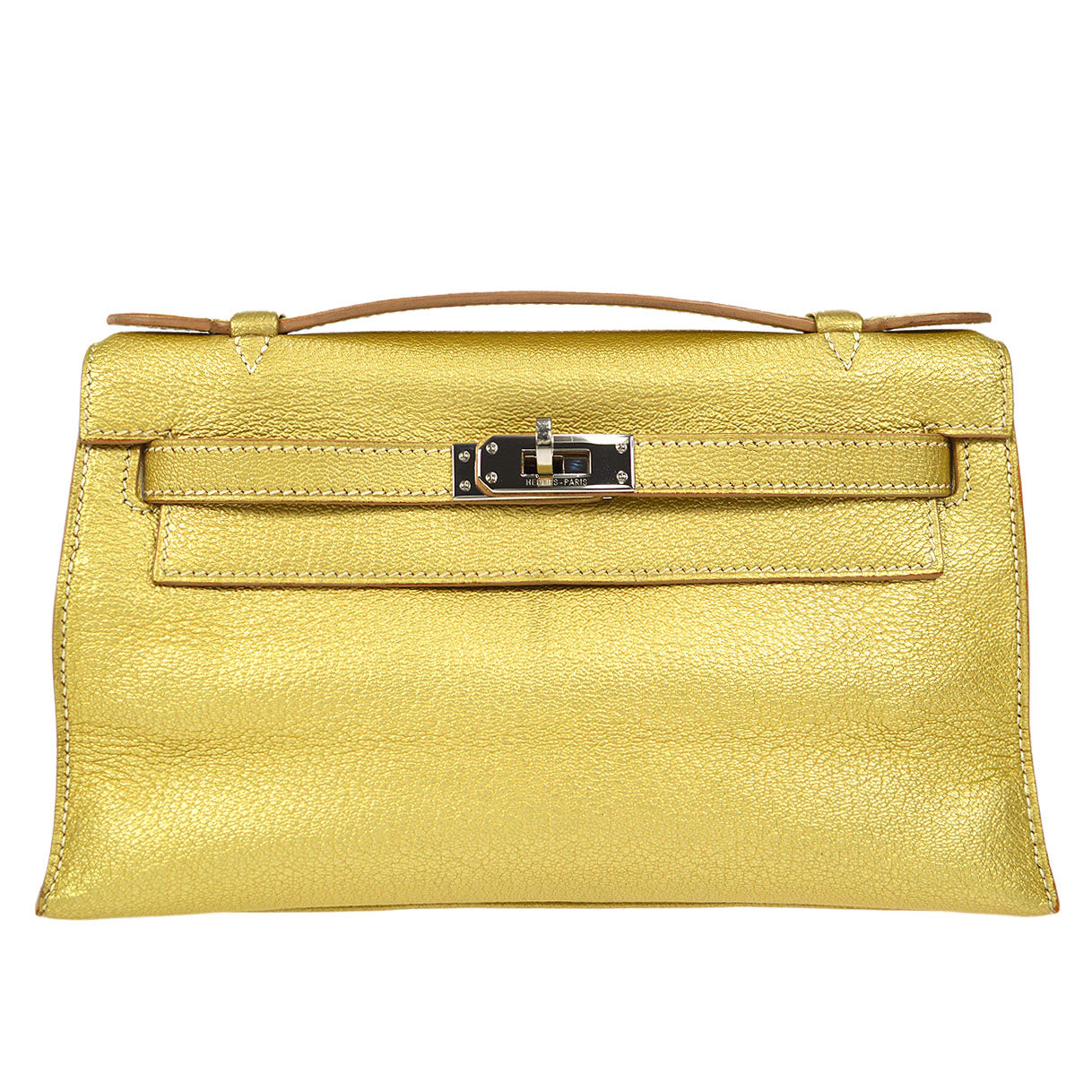 KELLY POCHETTE Metallic Gold Chevre Myzore Kilta bags