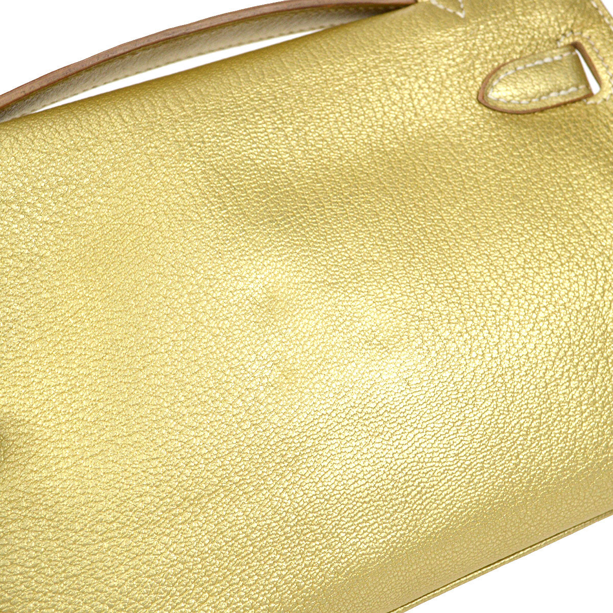 KELLY POCHETTE Metallic Gold Chevre Myzore Kilta bags