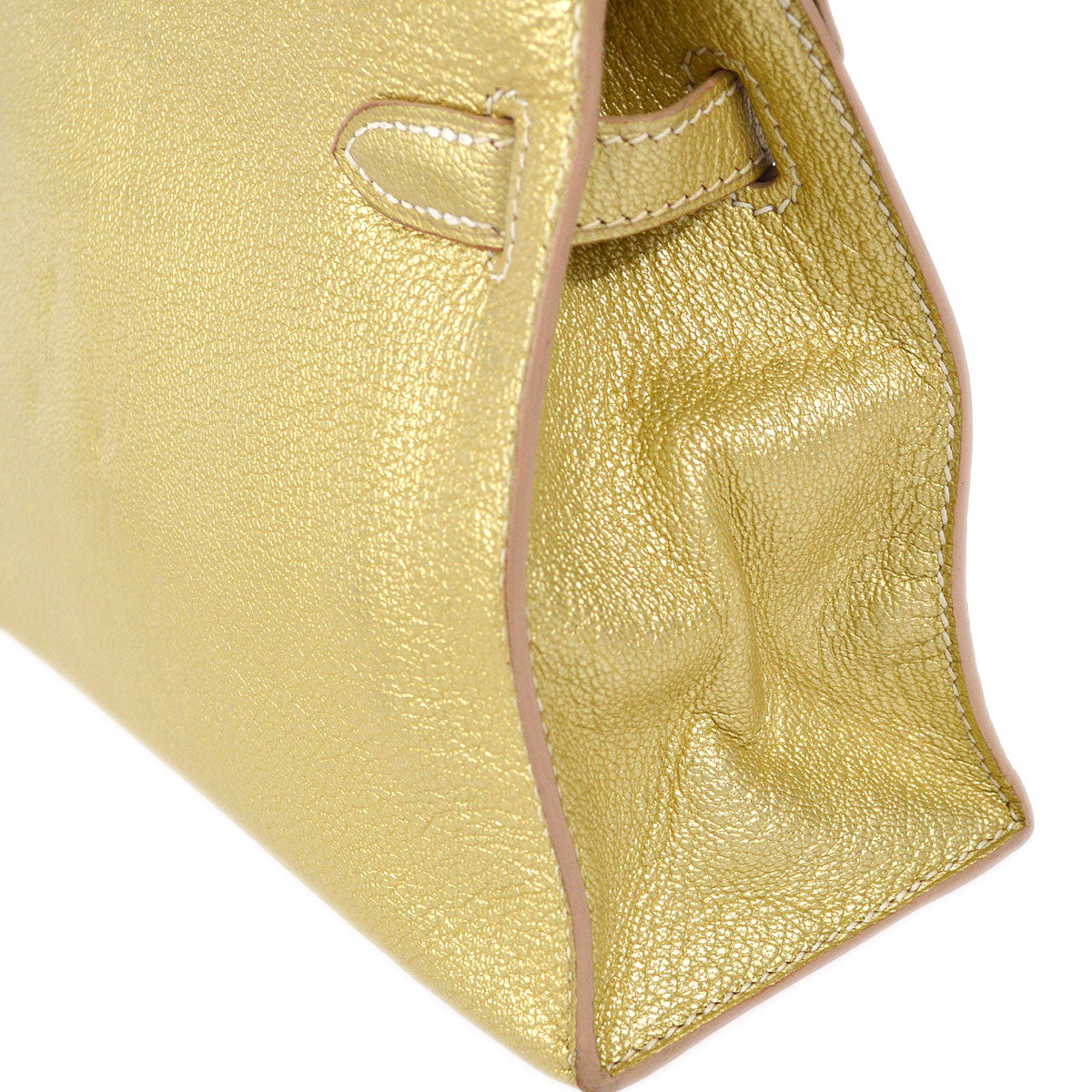 KELLY POCHETTE Metallic Gold Chevre Myzore Kilta bags