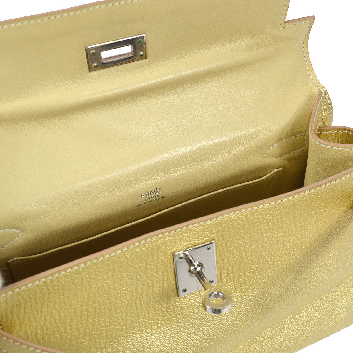 KELLY POCHETTE Metallic Gold Chevre Myzore Kilta bags