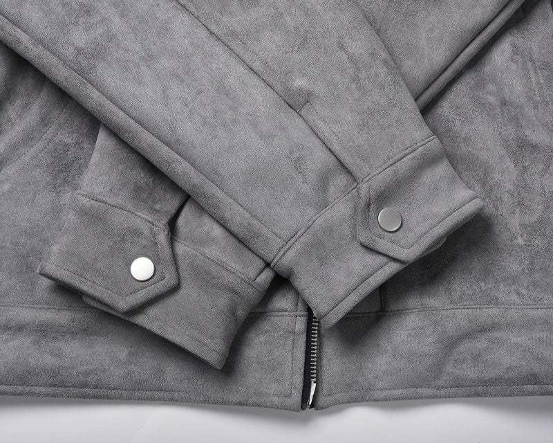 Suede Work Jacket - Grey - sneakerhillcom