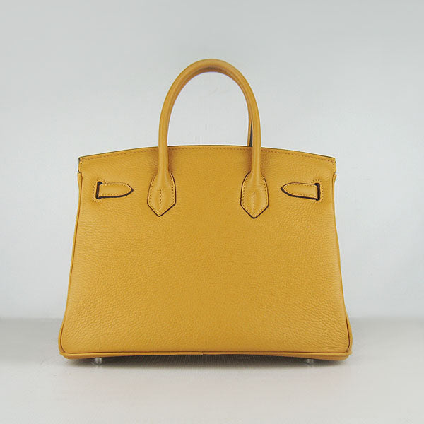 Birkin 30cm Togo Leather Handbags Yellow Silver Kilta bags