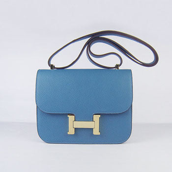 Constance Cowskin Leather Bag H017 blue golden Kilta bags