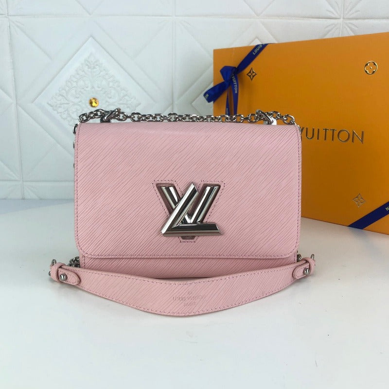 Sneakerhill - Twist Handbag With Chain Pink - sneakerhillcom