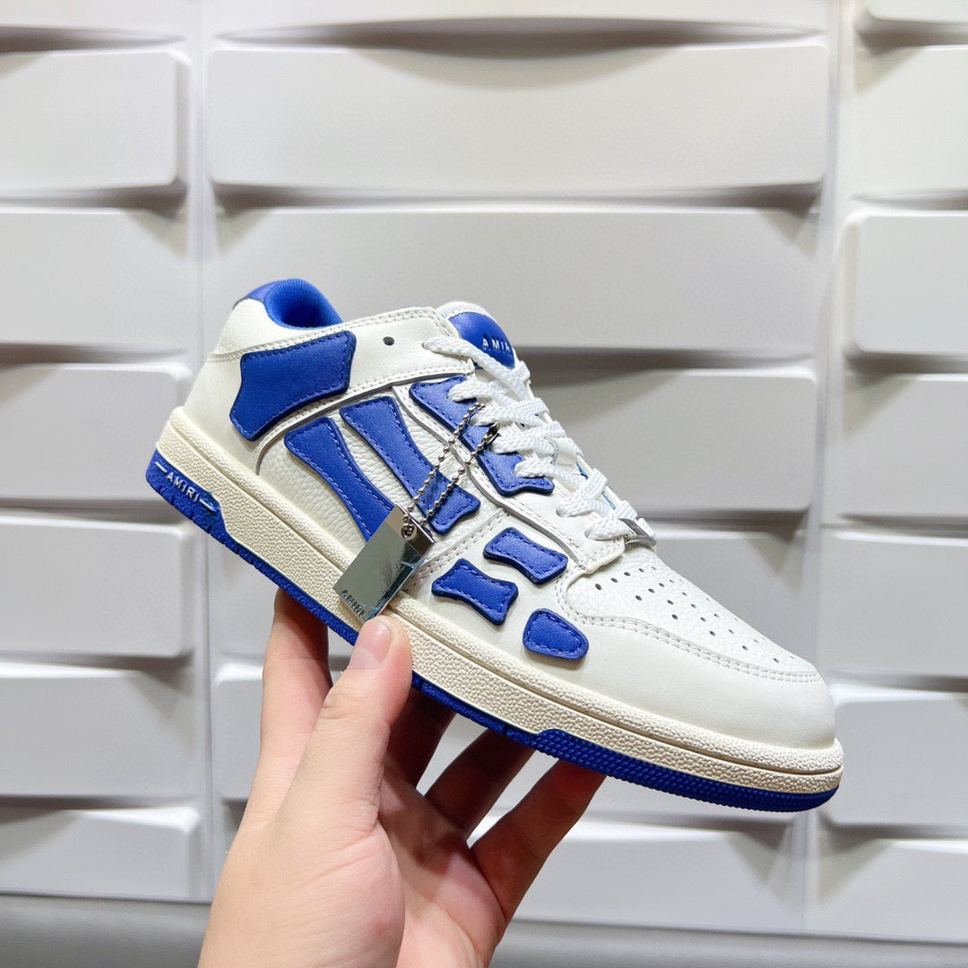 AMR Skel Top Low Blue and White Sneakers-156 - sneakerhillcom