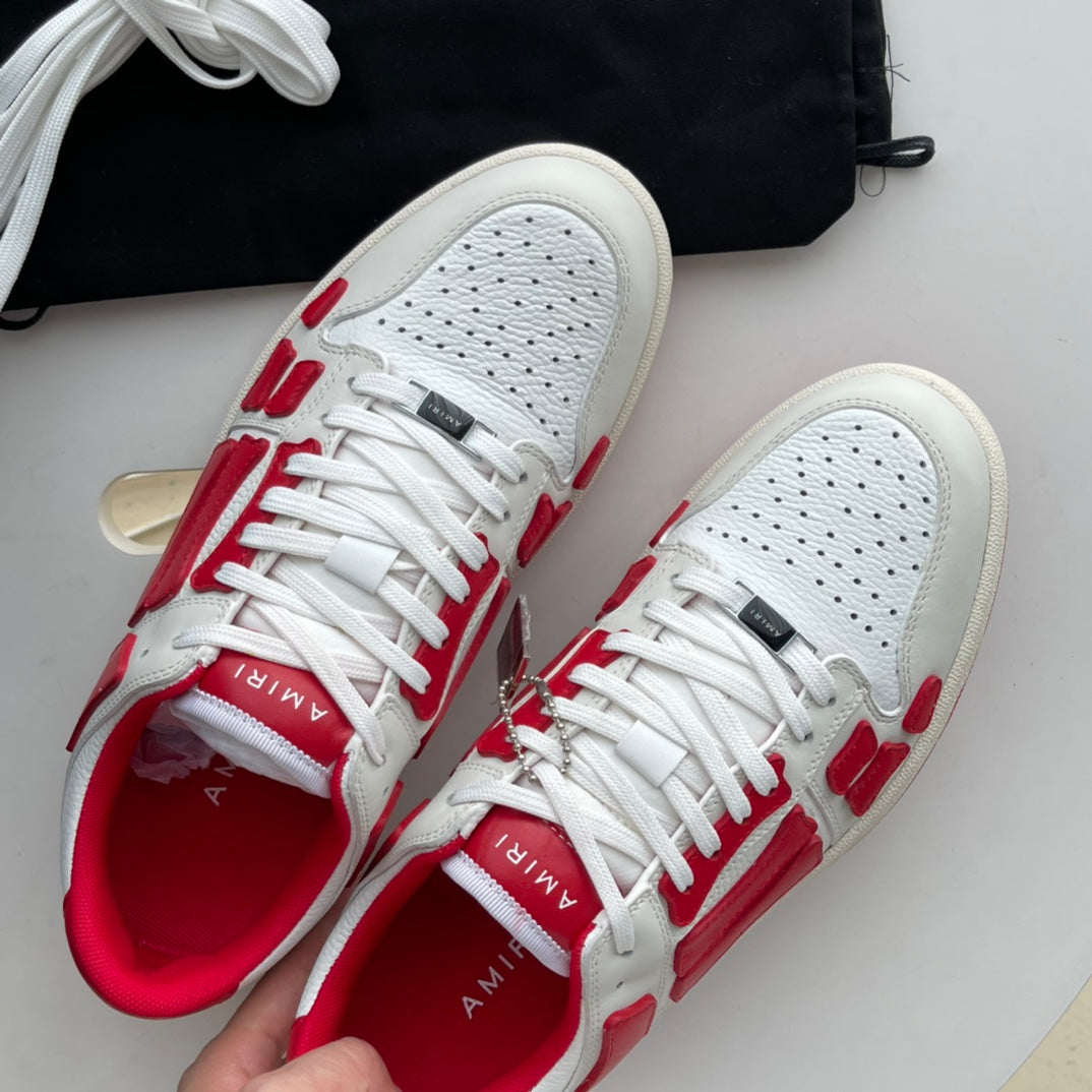 AMR Skel Top Low Red and White Sneakers-193 - sneakerhillcom