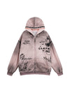 Sneakerhill Vintage Dirty Graffiti Hooded Jacket - sneakerhillcom