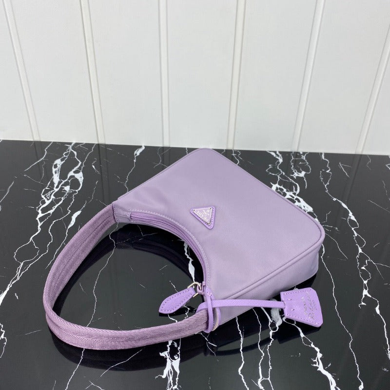 Sneakerhill - Vintage Nylon Hobo Bag Lilac - sneakerhillcom