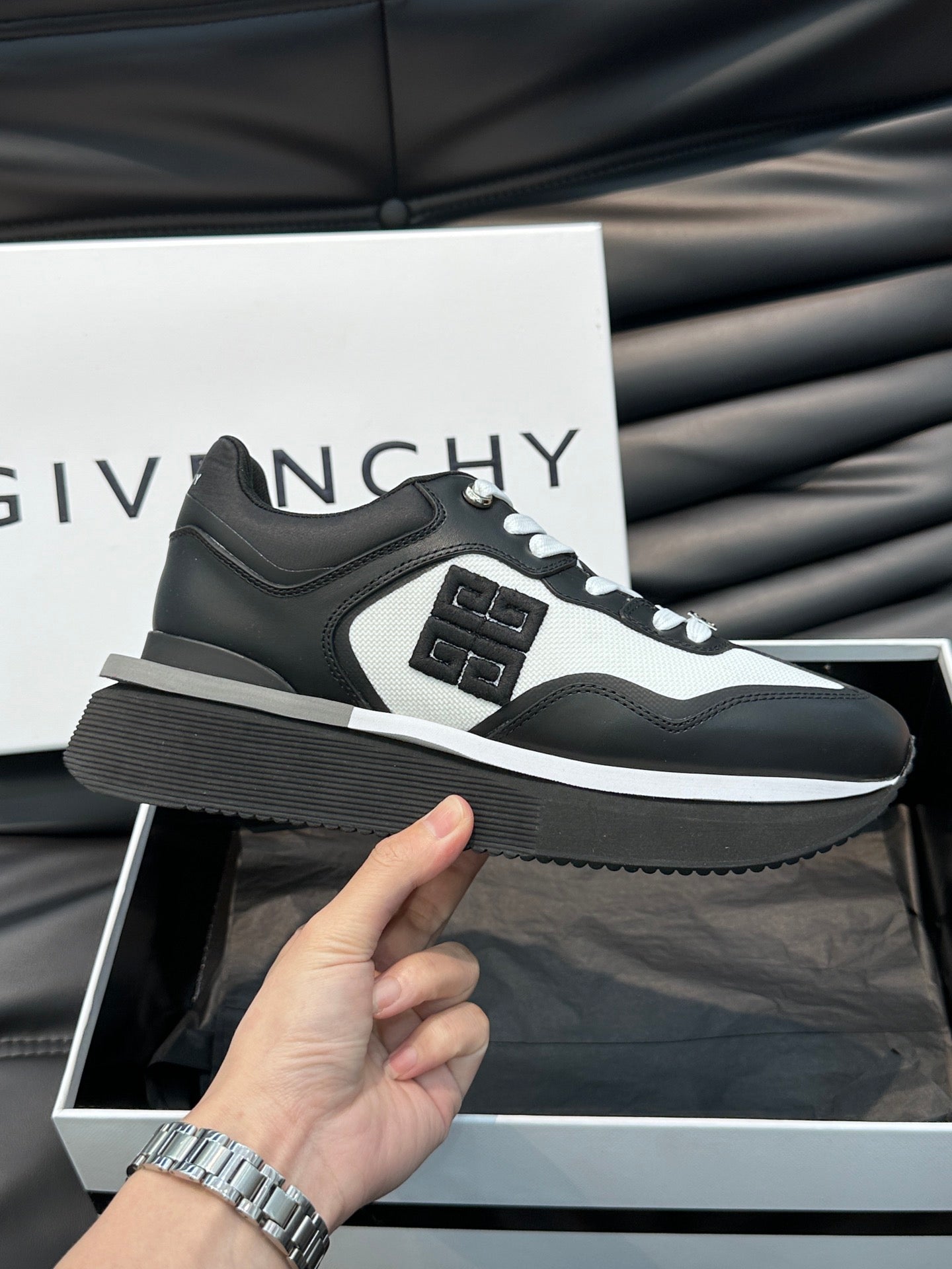 GVC Black and White Sneakers-015 - sneakerhillcom