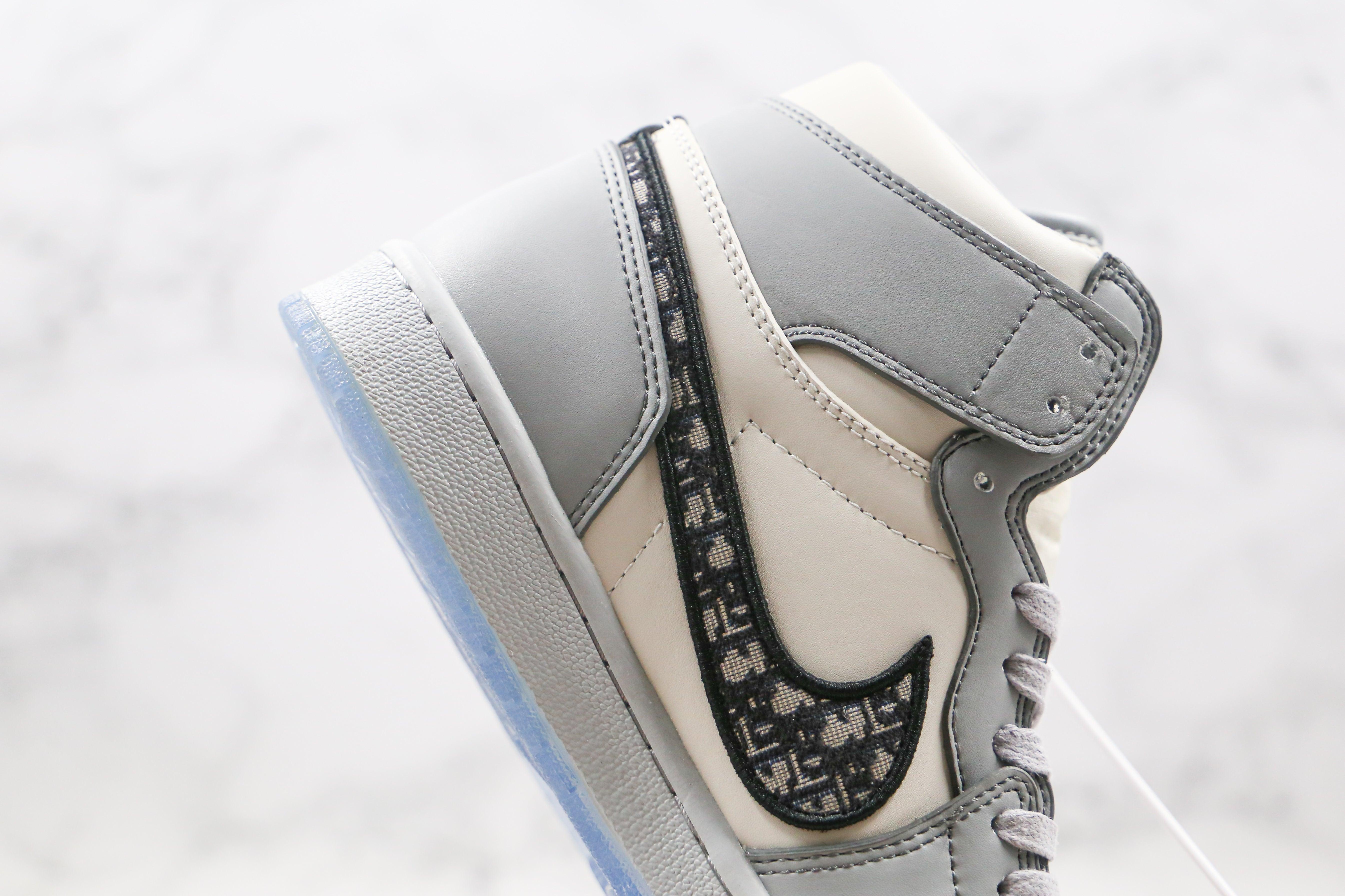 Custom Dior x Air Jordan 1 High OG "Grey"AJ1 High Q luxurysteps