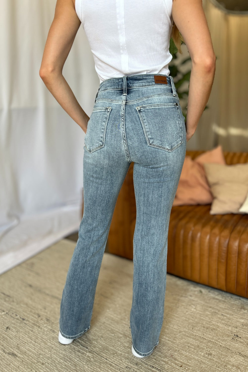 Judy Blue Full Size Medium Rise Bootcut Jeans Trendsi