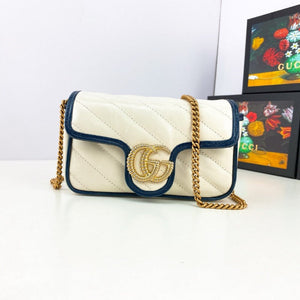 Sneakerhill - Marmont Shoulder Bag White/Blue - sneakerhillcom