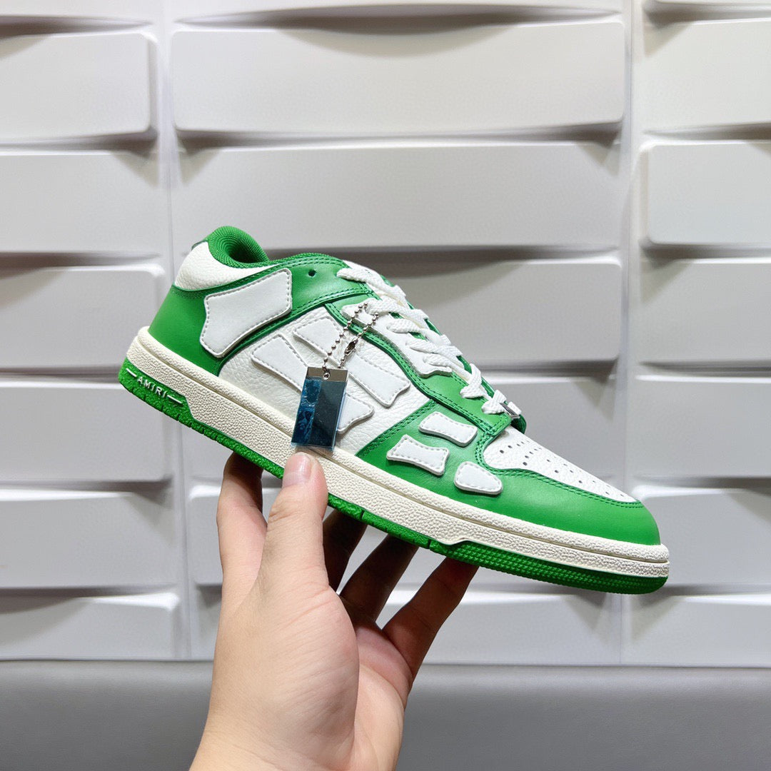 AMR Skel Top Low White and Green Sneakers-154 - sneakerhillcom