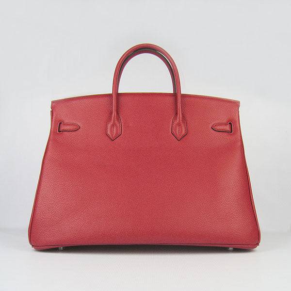 Birkin 35CM Togo Leather Handbags 6099 red silver Kilta bags