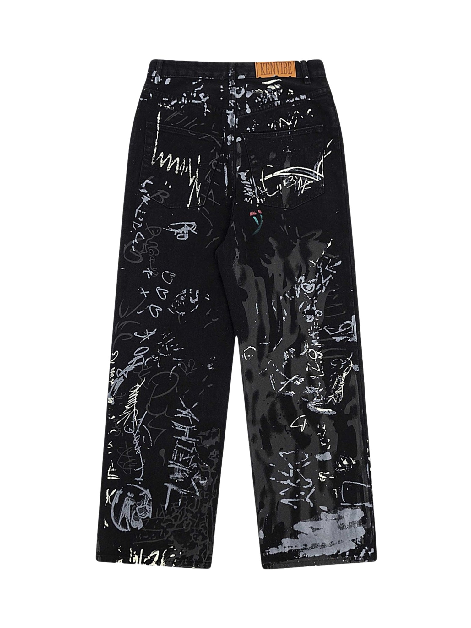 Sneakerhill American Graffiti Letter Print Jeans - 1914 SP231013V4WV