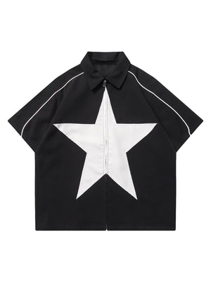 Sneakerhill Star Zipper Design Shirt -1575