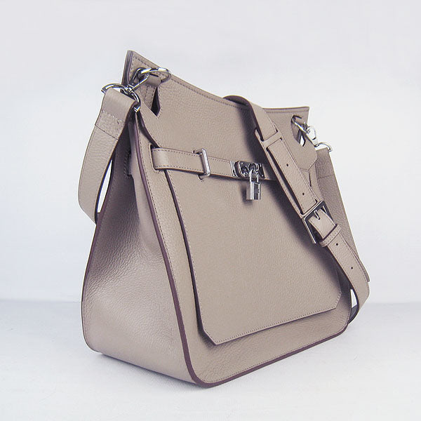 Leather Shoulder bag H6508 grey silver Kilta bags