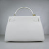 HMS Kelly 32cm Togo Leather Handbag 6108 White Golden Kilta bags