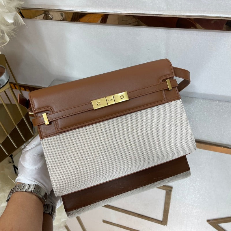 Sneakerhill - MANHATTAN SHOULDER BAG IN BOX MILK/BROWN - sneakerhillcom