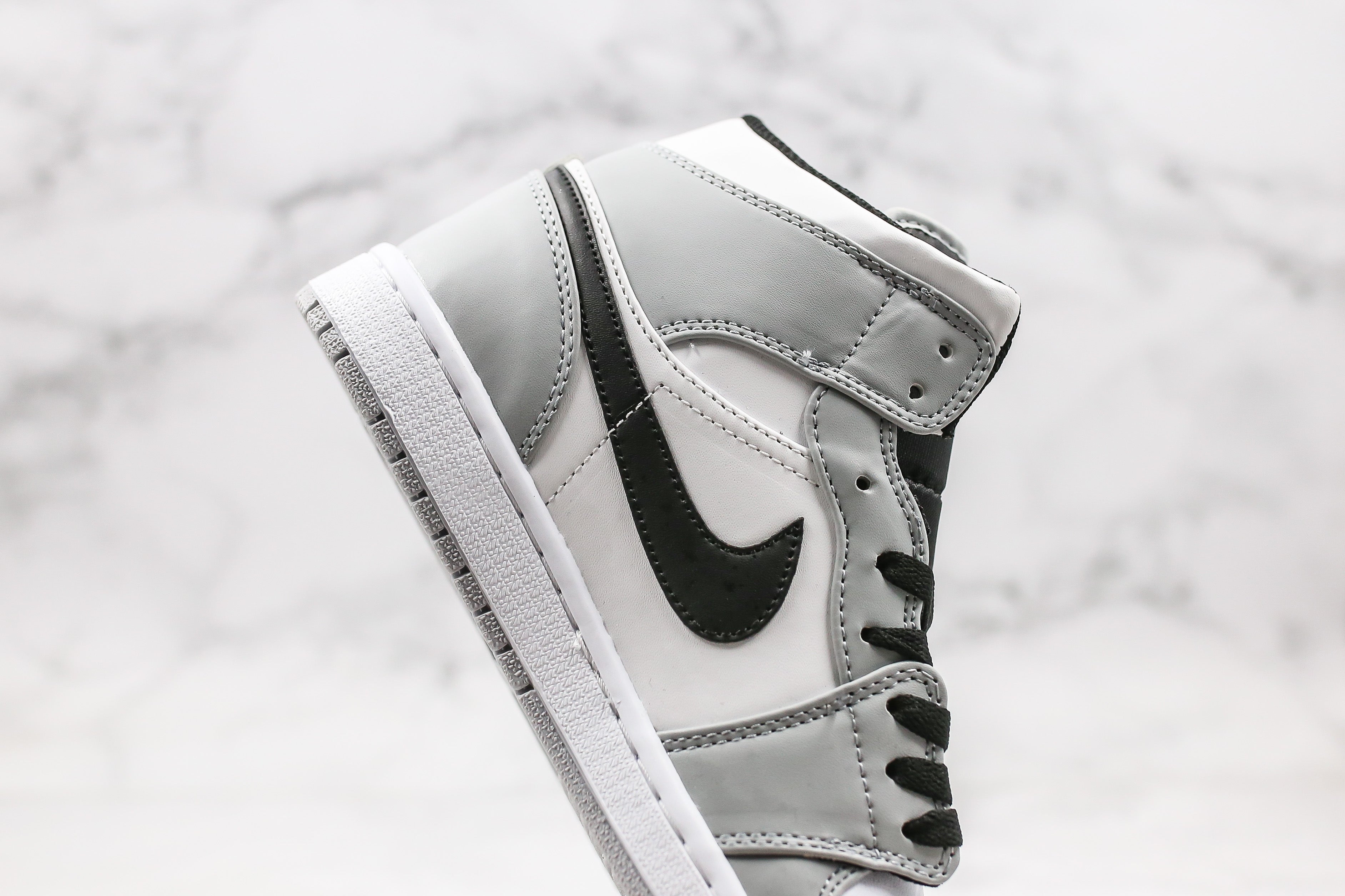 Custom Jordan 1 Mid Light Smoke Grey High Q blackoriginal