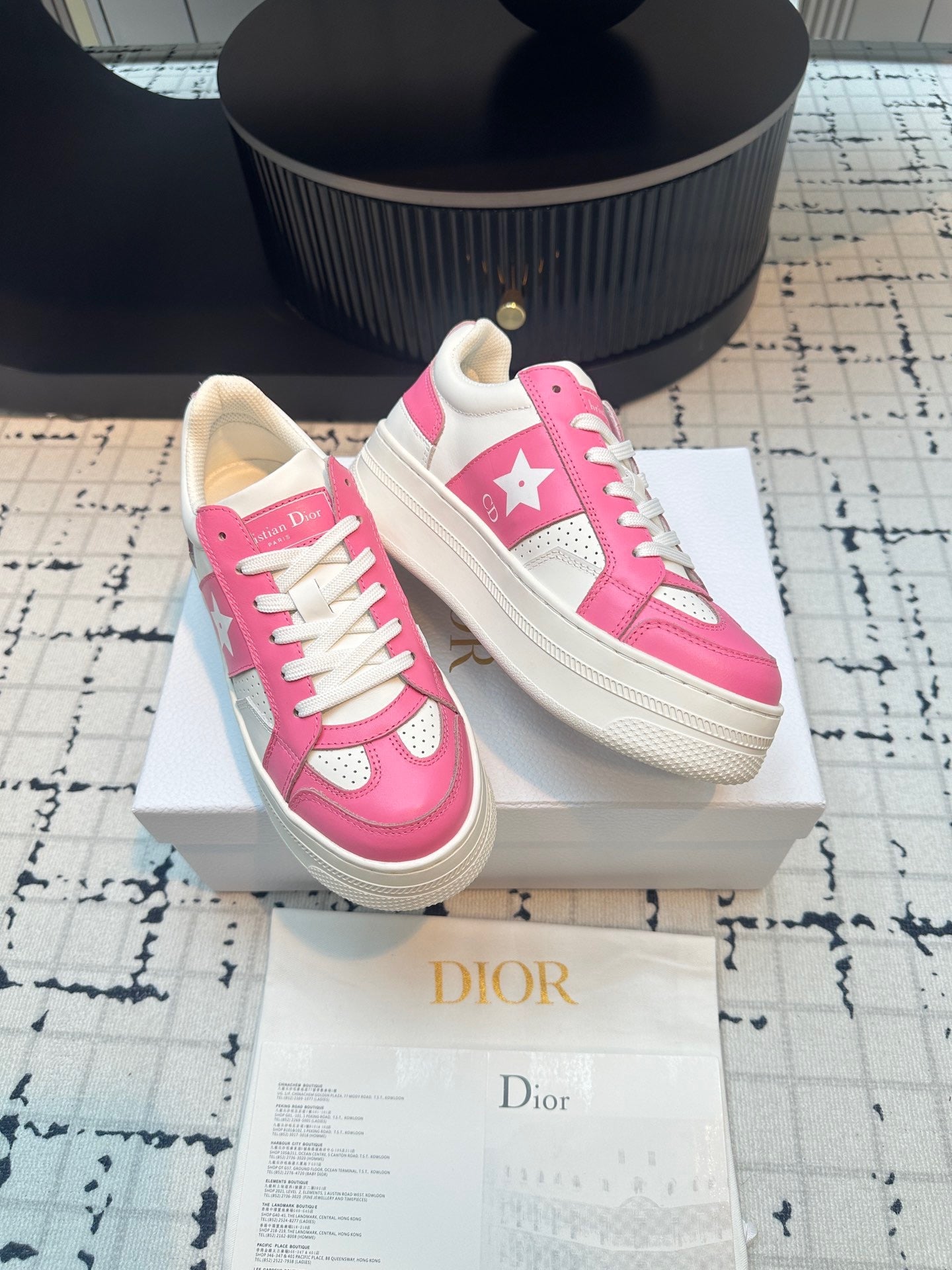 DOR Star Platform Sneaker Pink Calfskin and Suede-162 - sneakerhillcom