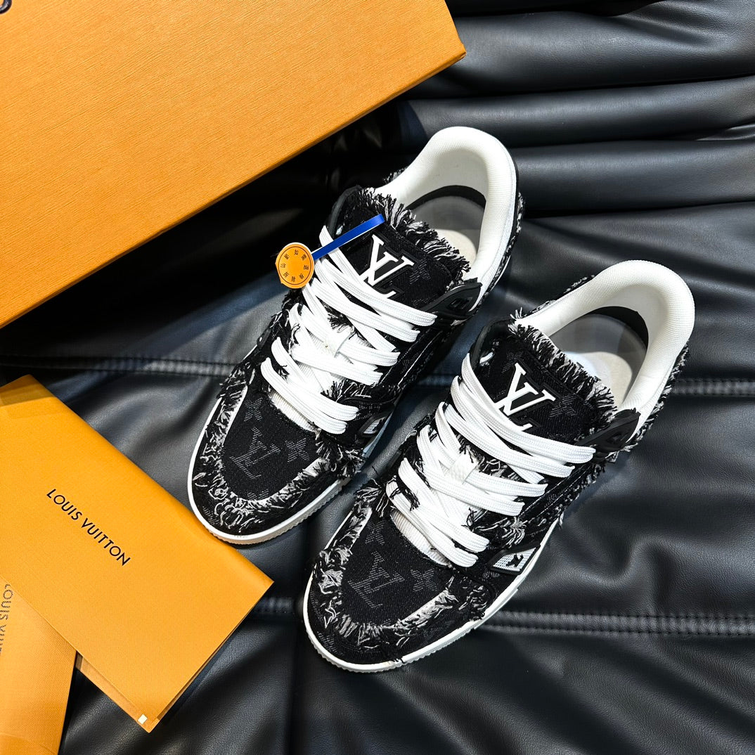 LUV Trainer Black Denim Sneakers -069 - sneakerhillcom