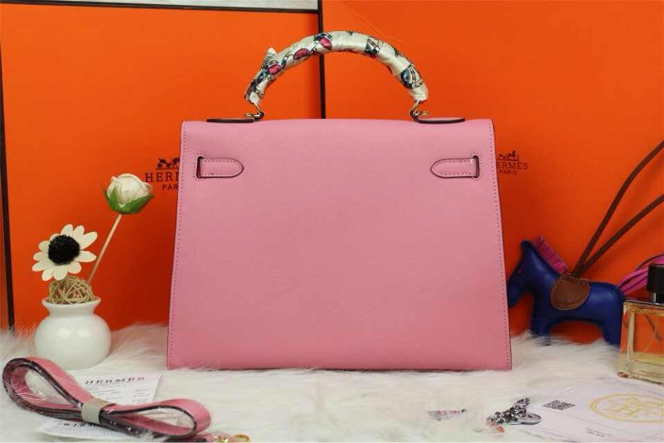 HMS Kelly 32cm Epsom Leather Handbag Pink Kilta bags