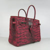 Birkin 35CM Lizard Pattern handbag 6089 Red/silver Kilta bags