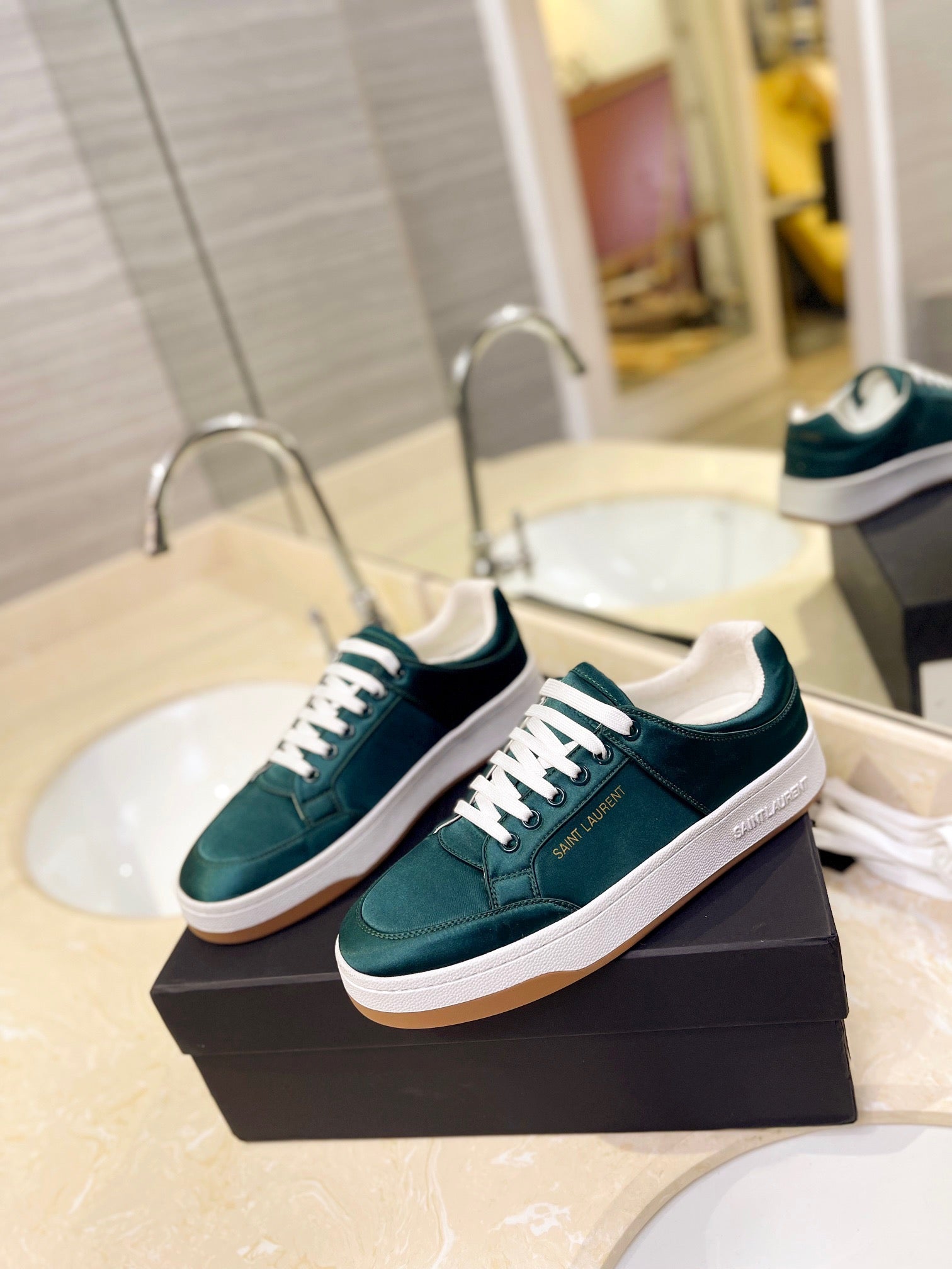 VSL Green Leather Sneakers-173 - sneakerhillcom