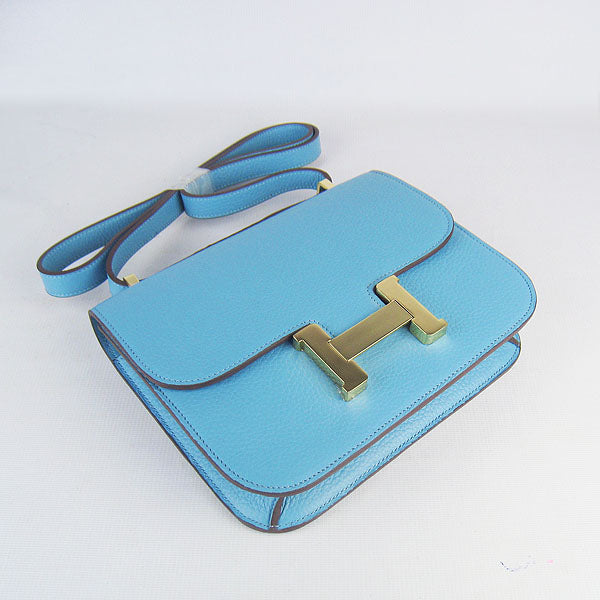 Constance Cowskin Leather Bag H017 light blue golden Kilta bags