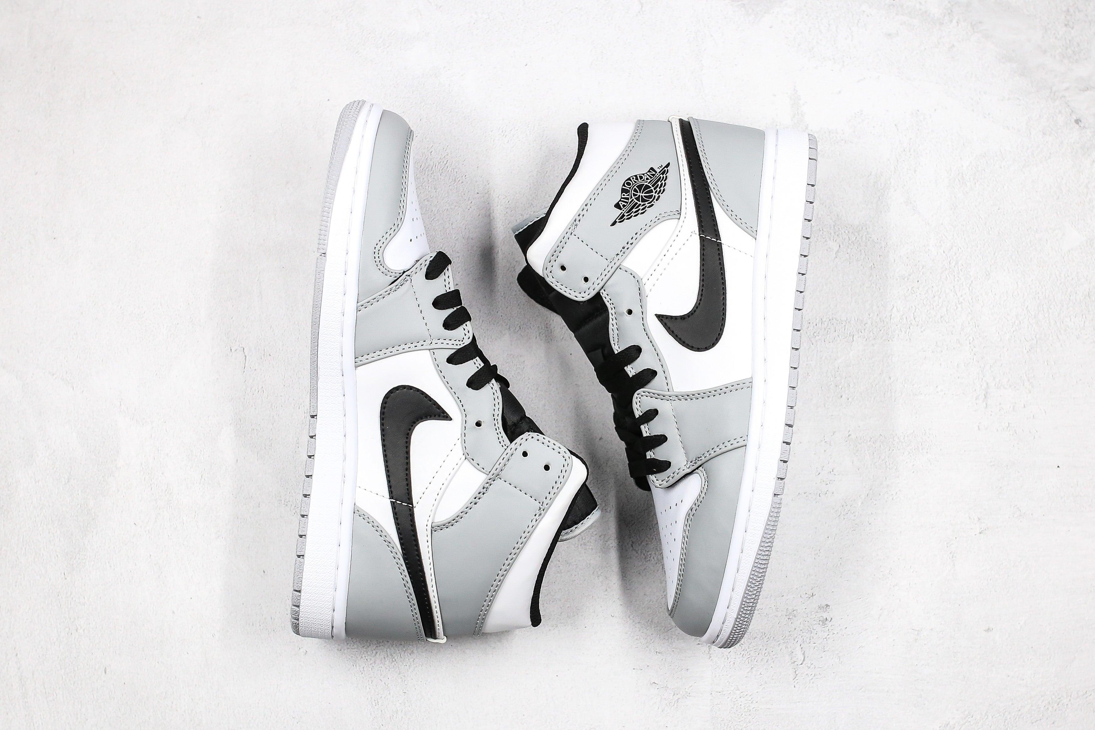 Custom Jordan 1 Mid Light Smoke Grey High Q LUXURYSTEPSCO