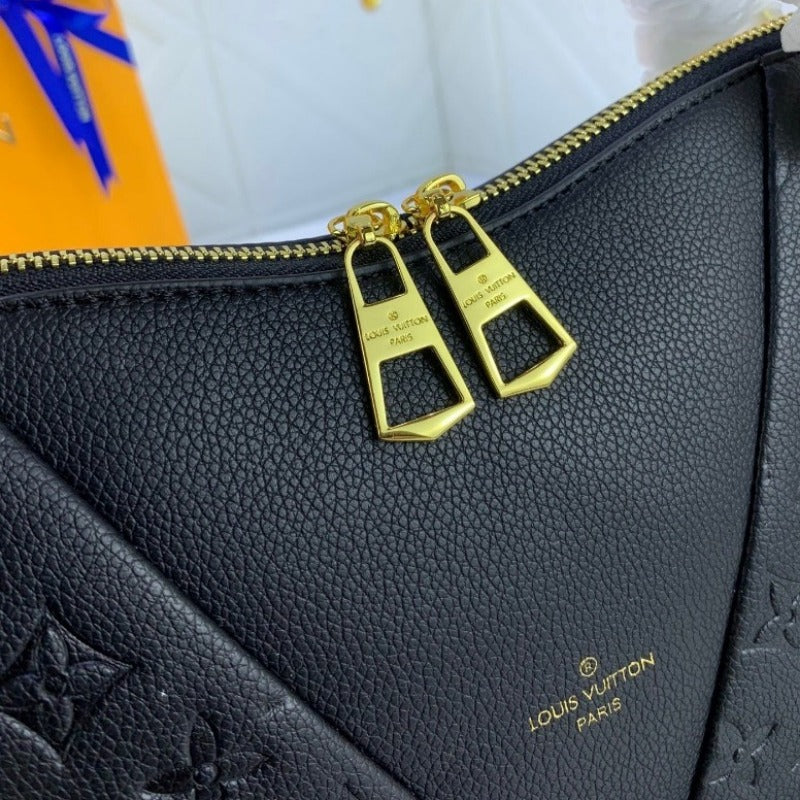 Sneakerhill - Black Monogram Leather Handbag - sneakerhillcom