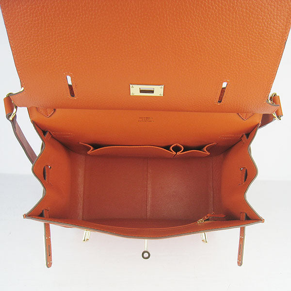 Leather Shoulder bag H6508 orange golden Kilta bags