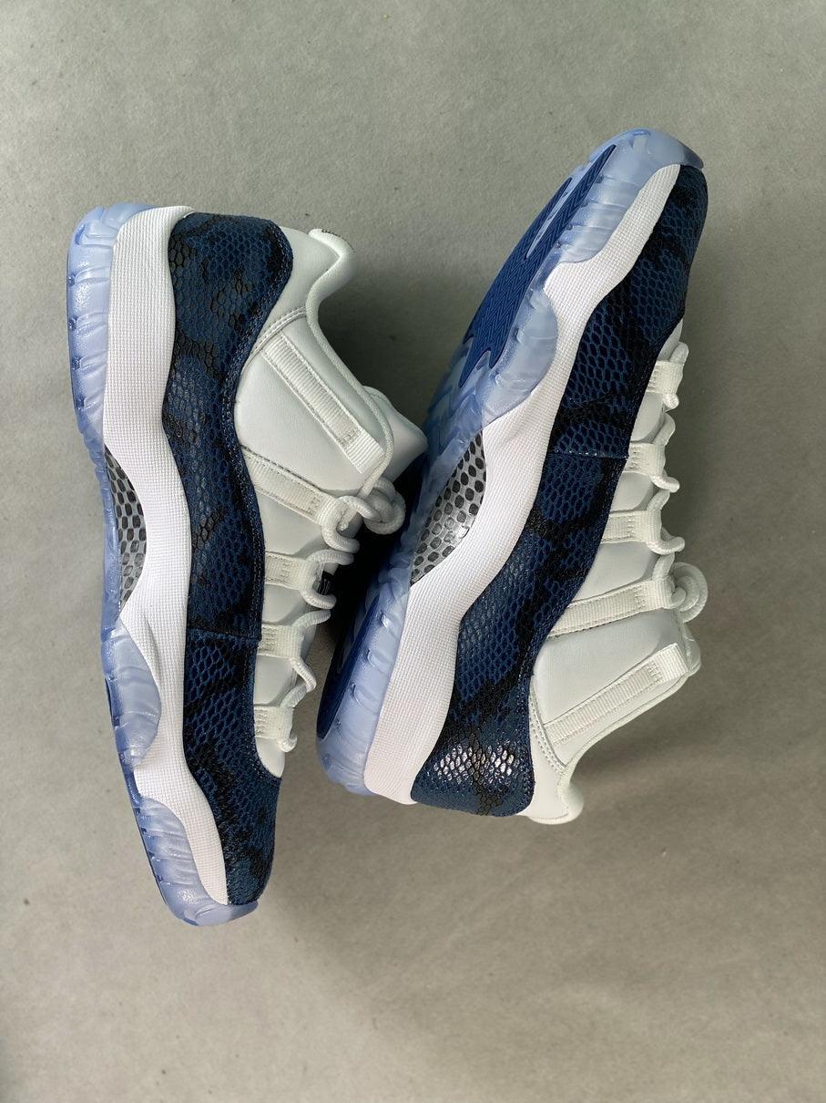 Custom Air Jordan 11 Low 'Navy Snakeskin' CD6847-102 Outblack