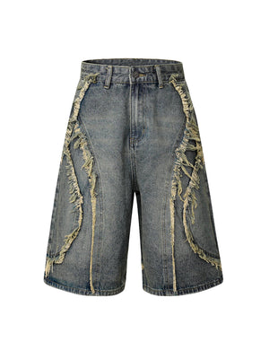 Sneakerhill High Street Washed Distressed Denim Shorts - 2100 SP240527SWIT