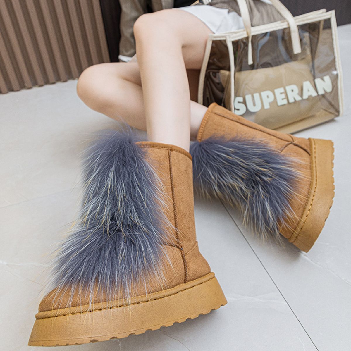 Thermal Suede Platform Boots Trendsi