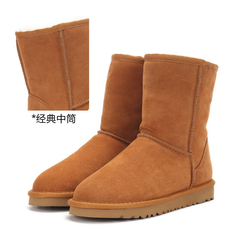 Snow boots, women's winter shoes, Sangpo cotton boots, snow cotton genuine leather, mid length women's shoes eprolo