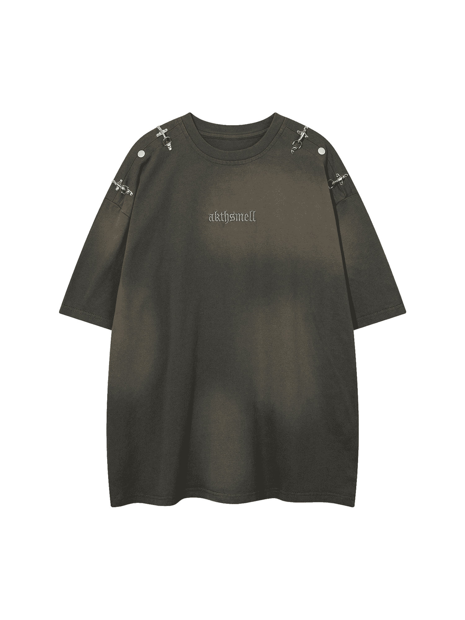 Sneakerhill Washed Embroidered Street Rap T-Shirt - 2102 SP240619Y2DR