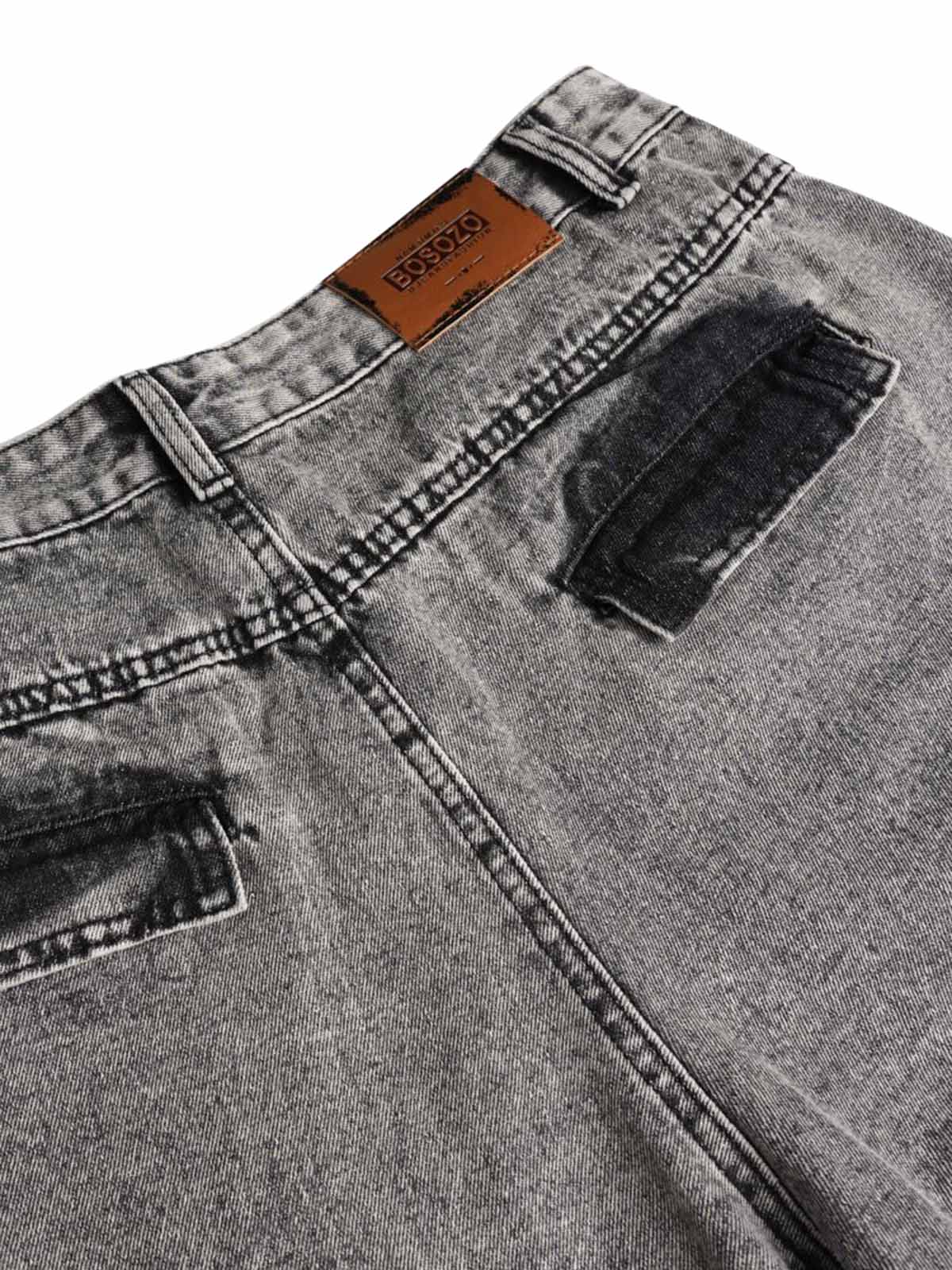 Sneakerhill Washed Multi-pocket Cargo Jeans - sneakerhillcom